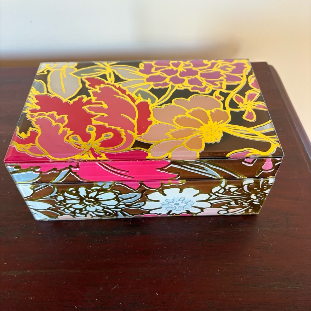 Trina Turk Acrylic Floral Jewelry Box